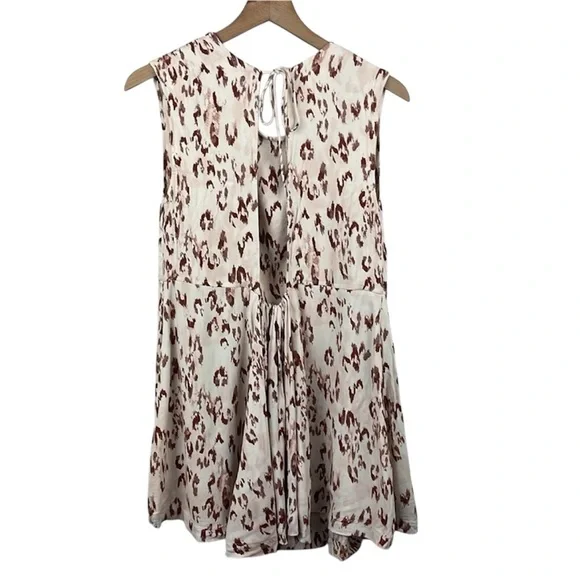 Free People Cream and Brown Backless Dress - Picture 3 of 6